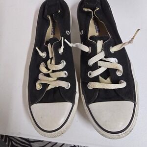 Converse All Star Chuck Taylor Black Canvas Low Top Sneakers Women's Size 8